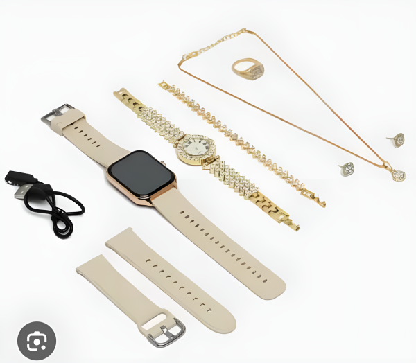 Best Smartwatch for Girls – A58 Plus with Jewelry Set (6-in-1)